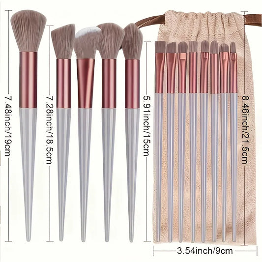 13pcs Makeup Brush Set Ultra-Soft Synthetic Hair Brushes for Foundation Blush Eyeshadow Ideal Gift for Christmas Holiday