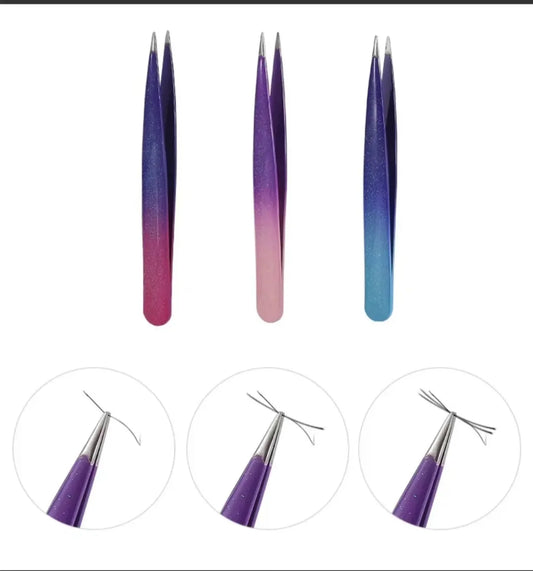 Professional Eyebrow Clip Tweezers Stainless Steel Beauty Slant Tip Flat Tip Trimming Tweezer Makeup Tool-1Pcs