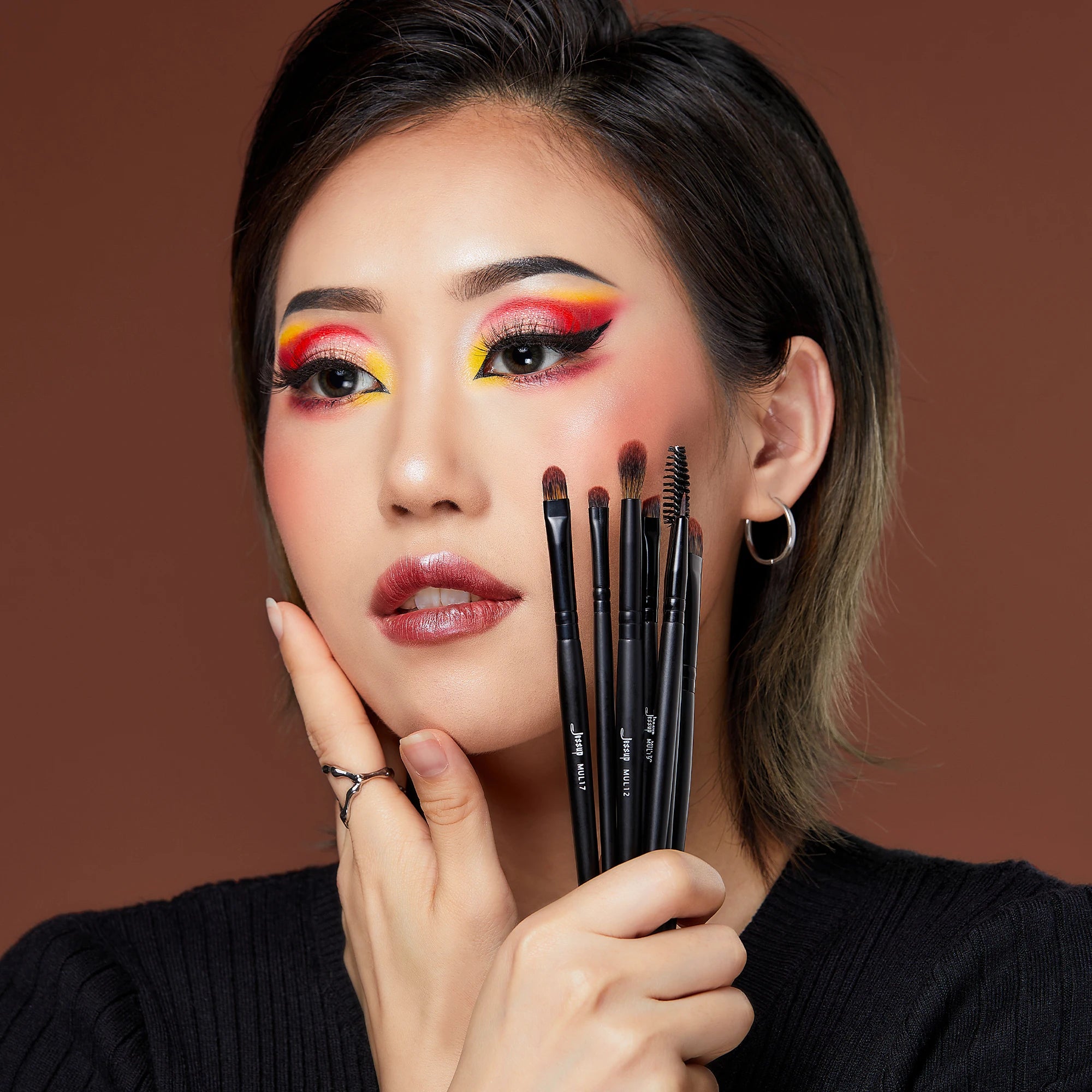 Jessup Eye Brushes set, 16pcs Makeup Brushes, Synthetic Precision Eyebrow Brush Eyeshadow Blending Concealer Eyeliner T272
