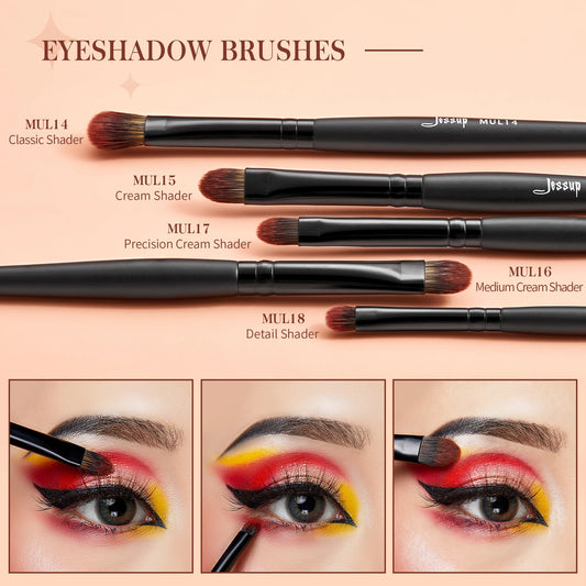 Jessup Eye Brushes set, 16pcs Makeup Brushes, Synthetic Precision Eyebrow Brush Eyeshadow Blending Concealer Eyeliner T272