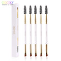 Docolor 5/10pcs White Black Professional Double headed Eyebrow Eyelash Makeup Brushes Thin hair Wholesale Angled Eye brow Brush