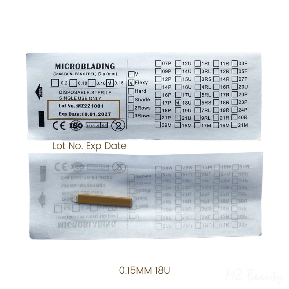 Microshading Microblanding Needle 18U Lamina Tebori Flex Blade Sharpest Semi-Permanent Makeup Micro Eyebrow Manual Pen Supplies