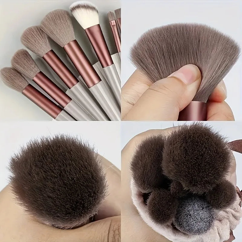13pcs Makeup Brush Set Ultra-Soft Synthetic Hair Brushes for Foundation Blush Eyeshadow Ideal Gift for Christmas Holiday