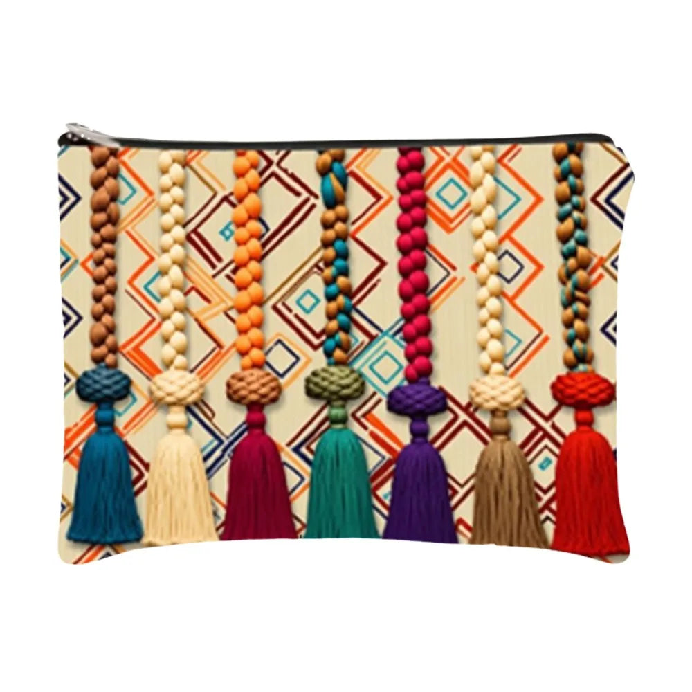 Trendy Bohemian Makeup Bag Storage Portable Storage Bag Large Capacity Soft Clutch Bag Women