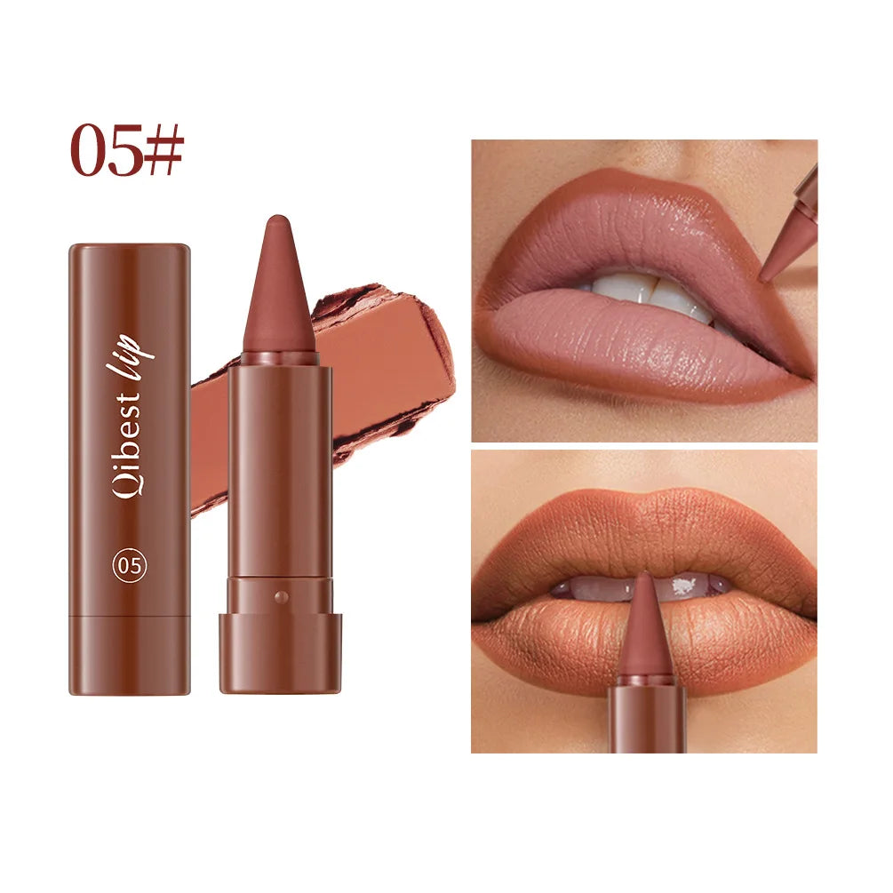 Fine Tip Lip Contouring Lipstick Silky Matte Outline Lip Liner Sexy Brown Red Lip Crayon Full-lip Application Non-Stick Makeup