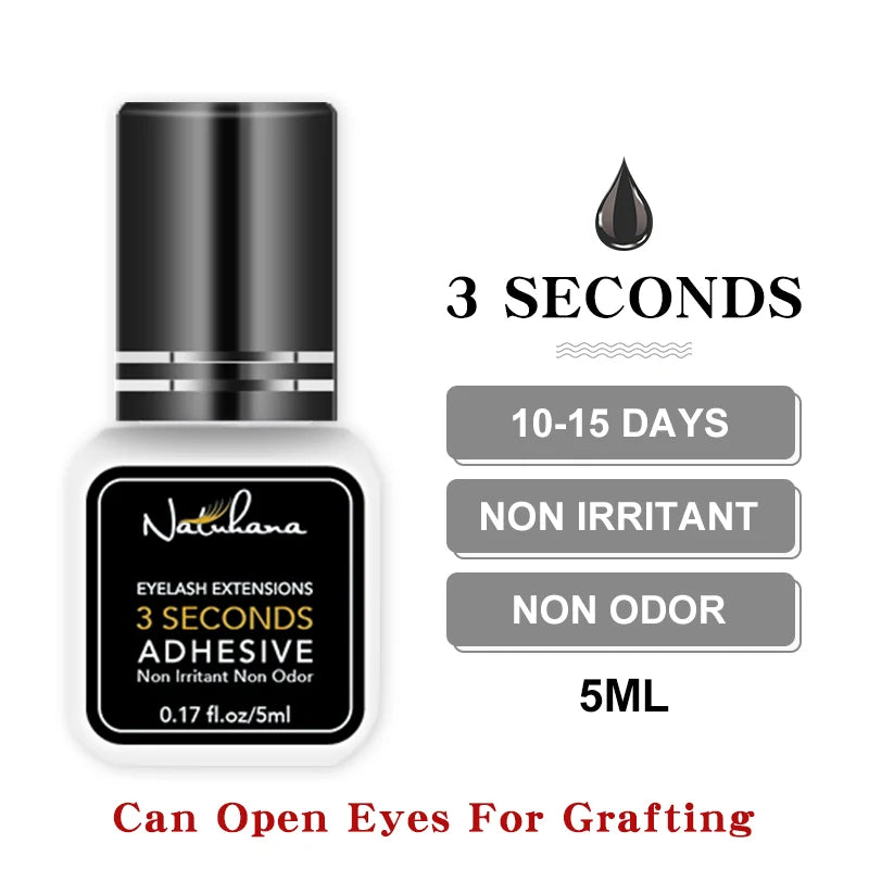 NATUHANA 3pc/lot Eyelash Glue Waterproof Lashes Extensions Adhesive Fast Drying Long Lasting Eye Glue Makeup Tools