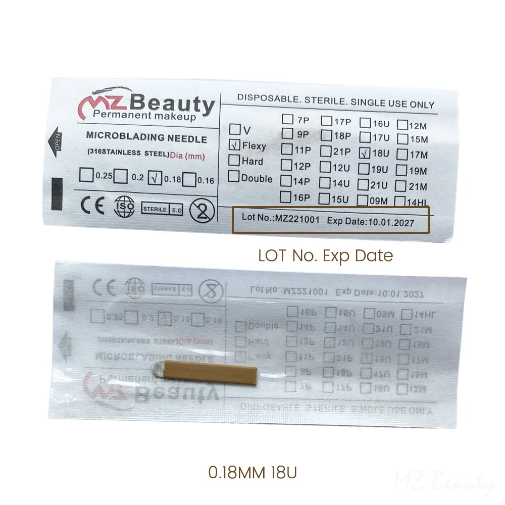 Microshading Microblanding Needle 18U Lamina Tebori Flex Blade Sharpest Semi-Permanent Makeup Micro Eyebrow Manual Pen Supplies