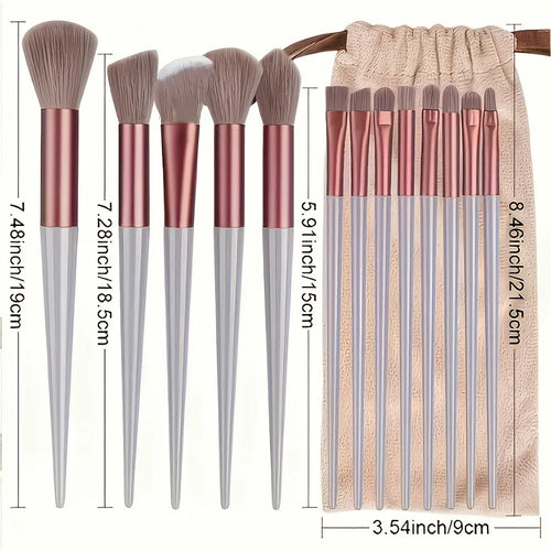 13pcs Makeup Brush Set Ultra-Soft Synthetic Hair Brushes for Foundation Blush Eyeshadow Ideal Gift for Christmas Holiday