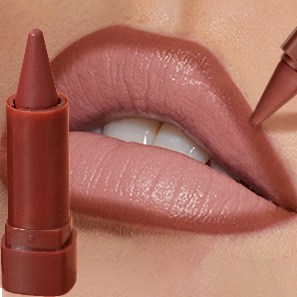 Fine Tip Lip Contouring Lipstick Silky Matte Outline Lip Liner Sexy Brown Red Lip Crayon Full-lip Application Non-Stick Makeup