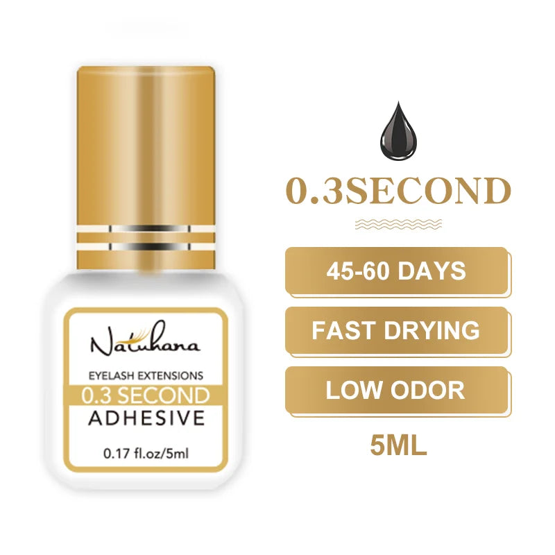 NATUHANA 3pc/lot Eyelash Glue Waterproof Lashes Extensions Adhesive Fast Drying Long Lasting Eye Glue Makeup Tools