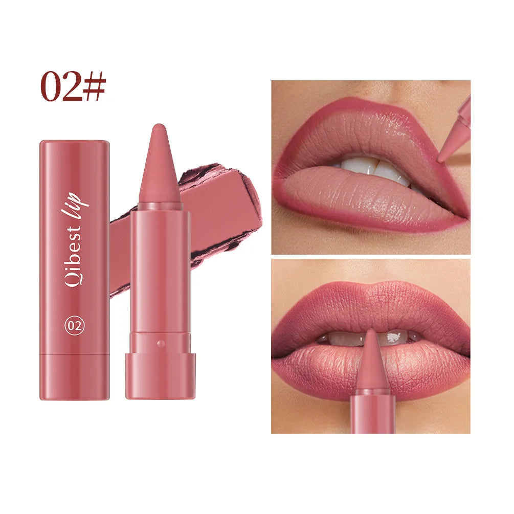 Fine Tip Lip Contouring Lipstick Silky Matte Outline Lip Liner Sexy Brown Red Lip Crayon Full-lip Application Non-Stick Makeup