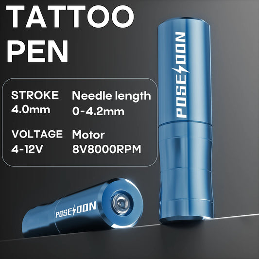 Tattoo Kit POSEIDON V6 High Quality Tattoo Pen Kit For Permanent Makeup Tattoo Machine Wireless Tattoo Power Supply Tattoo Kit