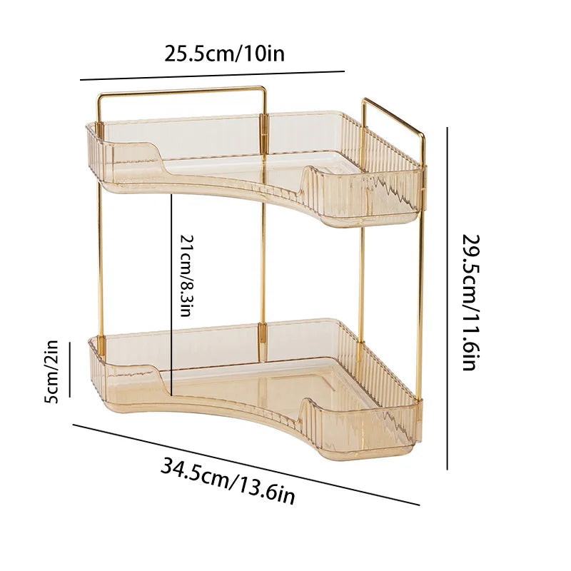 Bathroom Corner Storage Organizer Shelf Home Makeup Skincare Shampoo Lipstick Tabletop Holder Cosmetic Desk Kitchen Rack