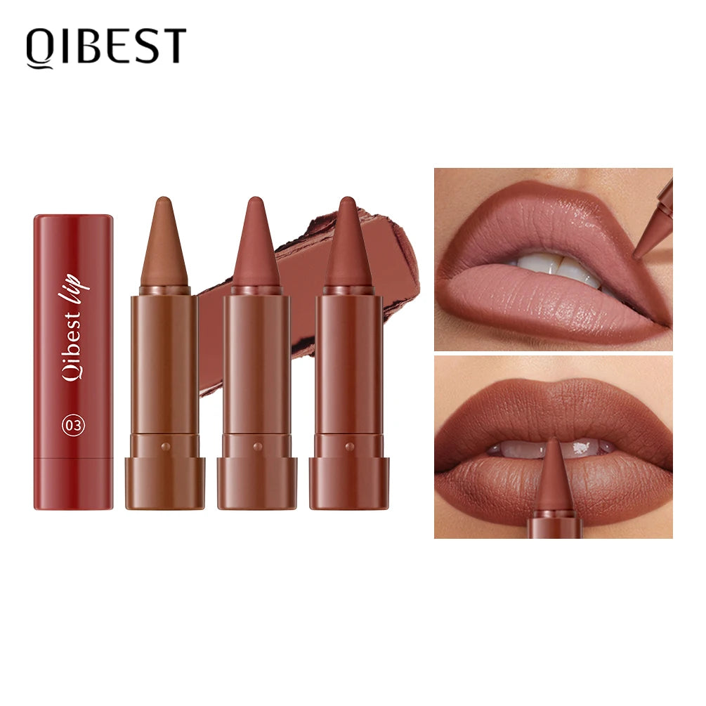Fine Tip Lip Contouring Lipstick Silky Matte Outline Lip Liner Sexy Brown Red Lip Crayon Full-lip Application Non-Stick Makeup