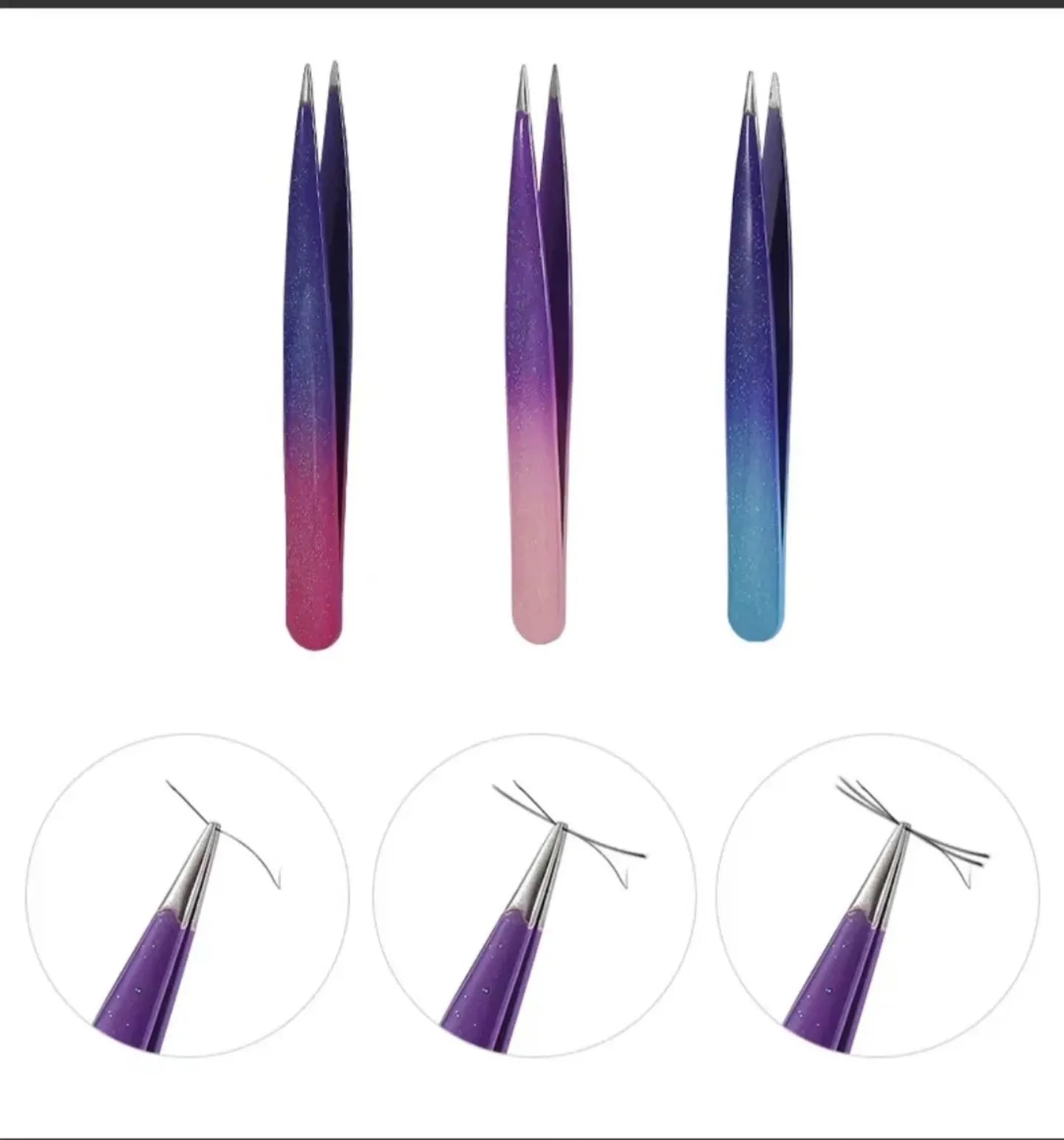 Professional Eyebrow Clip Tweezers Stainless Steel Beauty Slant Tip Flat Tip Trimming Tweezer Makeup Tool-1Pcs