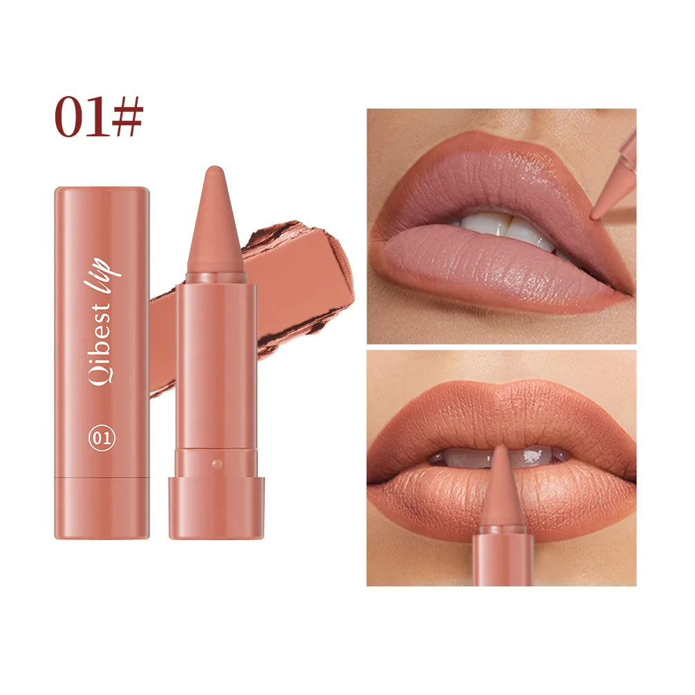Fine Tip Lip Contouring Lipstick Silky Matte Outline Lip Liner Sexy Brown Red Lip Crayon Full-lip Application Non-Stick Makeup