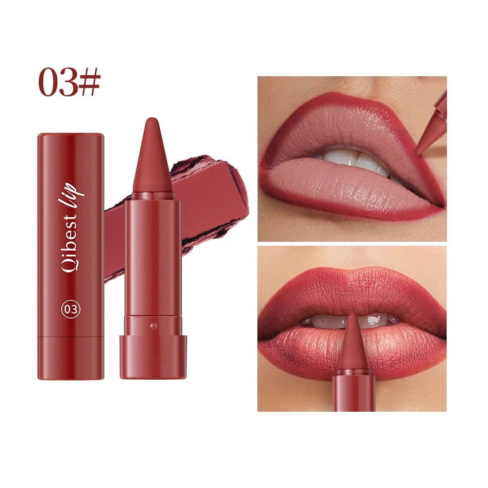 Fine Tip Lip Contouring Lipstick Silky Matte Outline Lip Liner Sexy Brown Red Lip Crayon Full-lip Application Non-Stick Makeup
