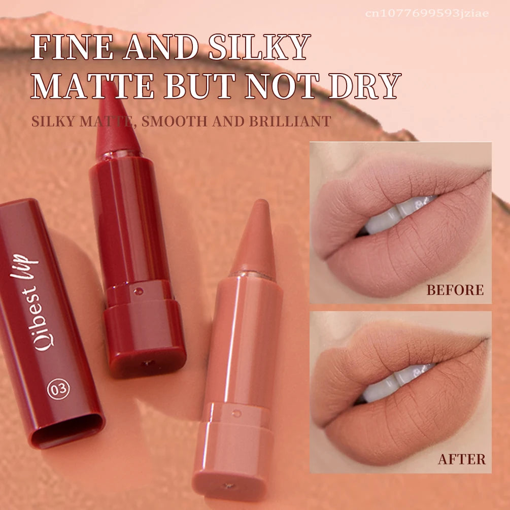 Fine Tip Lip Contouring Lipstick Silky Matte Outline Lip Liner Sexy Brown Red Lip Crayon Full-lip Application Non-Stick Makeup