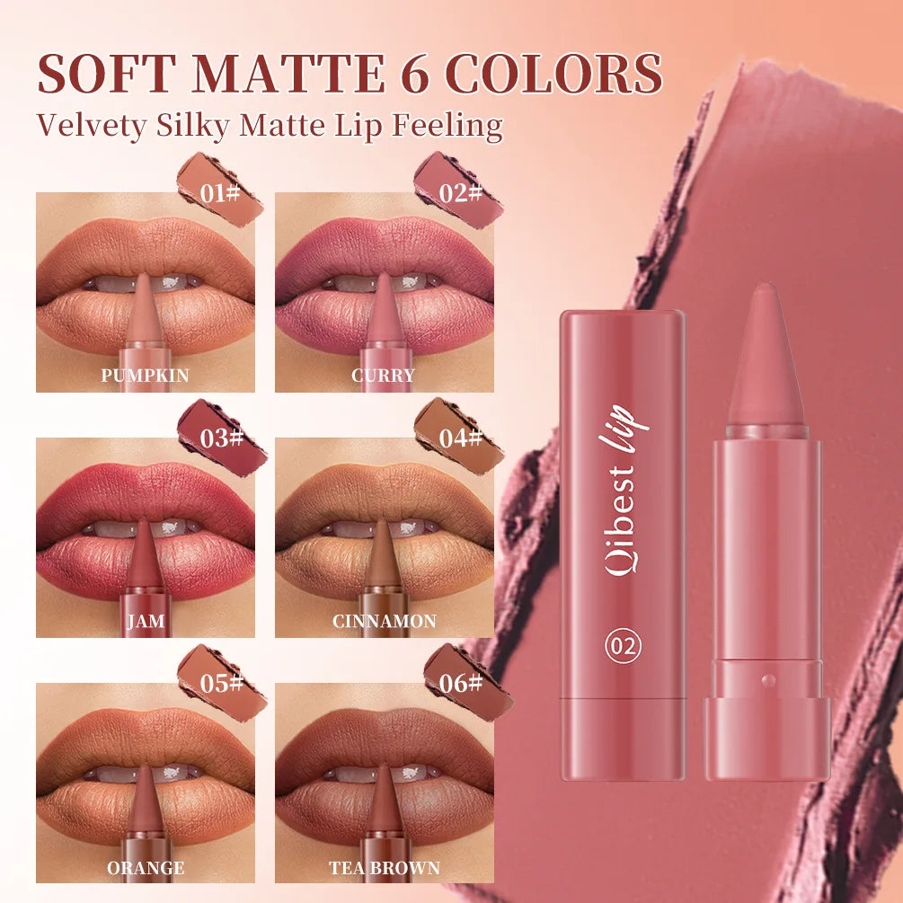Fine Tip Lip Contouring Lipstick Silky Matte Outline Lip Liner Sexy Brown Red Lip Crayon Full-lip Application Non-Stick Makeup